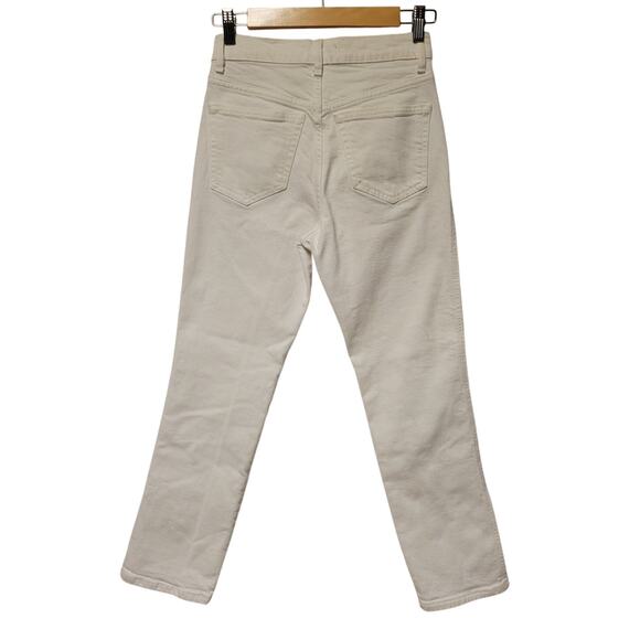 Zara White High Rise Jeans Split Hem Euro Summer Minimalist Closet Staple Size 2 - Picture 2 of 5